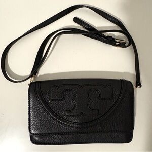 Tory Burch Leather Small Crossbody Bag Black